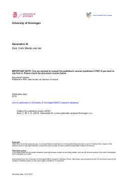 University of Groningen Generative AI Zant, Colin Martijn van der