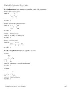 Chapter 24 - Amines and Heterocycles