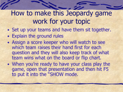Rapid Intervention Jeopardy