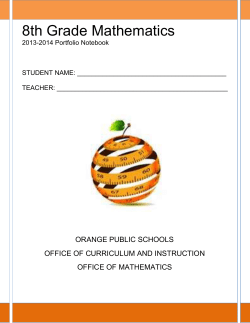 6th Grade Mathematics - Orange Public Schools
