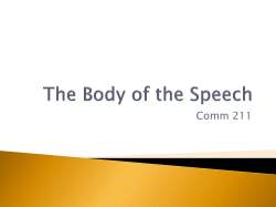 The Body of the Speech