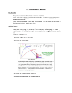 AP Review Topic 3: Kinetics
