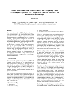 On the Relation between Solution Quality and