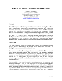 Actuarial Job Market - Fox School of Business
