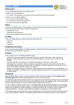 Law 11 &ndash; Offside