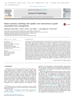 Hydro-economic modeling with aquiferв&euro;&ldquo;river interactions to guide