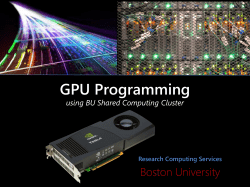 GPU Programming - Scientific Computing and Visualization