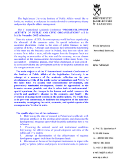 The Jagiellonian University Institute of Public Affairs would like to
