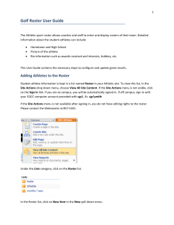 Adding Athletes to the Roster