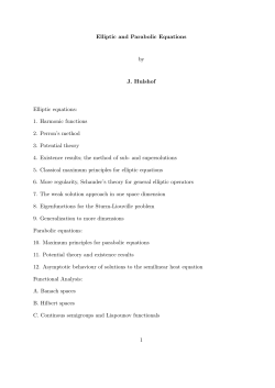 Elliptic and Parabolic Equations by J. Hulshof Elliptic equations: 1