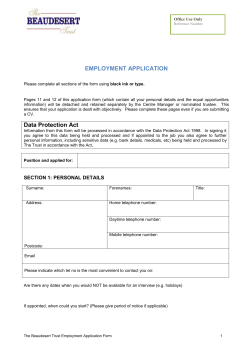 Application Form and Diversity Form 2016