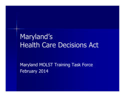 Maryland`s Health Care Decisions Act