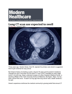 Lung CT scan use expected to swell