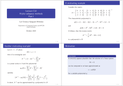 Lecture C12 Krylov subspace methods Part I A motivating example