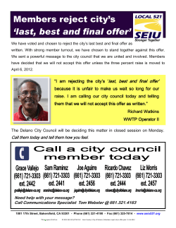 City of Delano - Members reject city`s offer