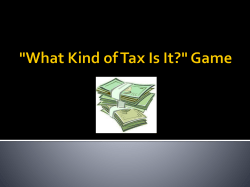 "What Kind of Tax Is It?" Game