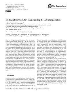Melting of Northern Greenland during the last