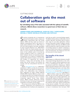 Cutting Edge: Collaboration gets the most out of software | eLife