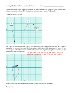 Learning Head to Tail Vector Addition Worksheet Name For this