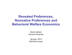 Revealed Preferences, Normative Preferences and Behavioral