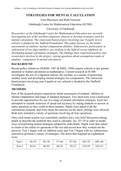 strategies for mental calculation