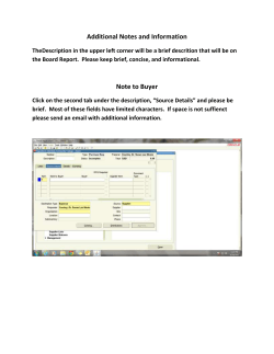 Additional Notes and Information TheDescription in the upper left