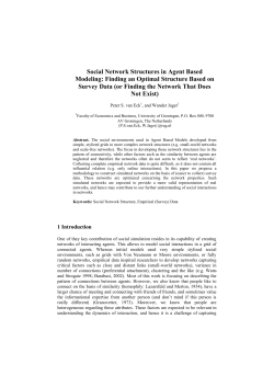 Social Network Structures in Agent Based Modeling: Finding an