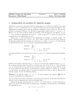 1 Independent set problem for bipartite graphs