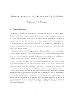 Sleeping Beauty and the Dynamics of De Se Beliefs - Philsci