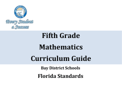 5th Gr. Mathematics Curriculum Guide