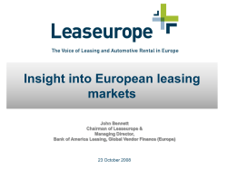 European Leasing Market &ndash; Quantitative and Qualitative Analyses