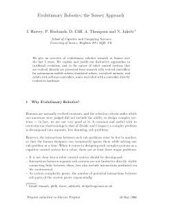 Evolutionary Robotics: the Sussex Approach