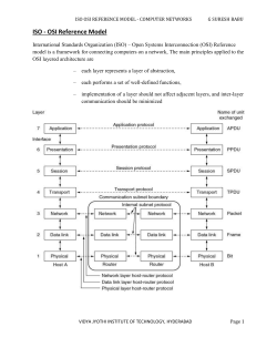 ISO OSI REFERENCE MODEL - COMPUTER NETWORKS G