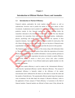 Introduction to Efficient Markets Theory and Anomalies