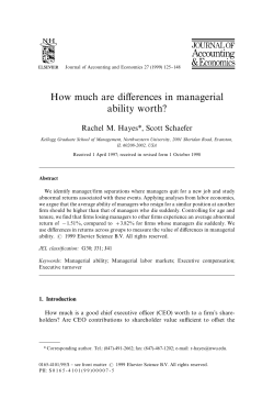 How much are di!erences in managerial ability worth?