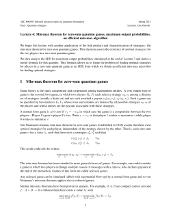 1 Min-max theorem for zero-sum quantum games
