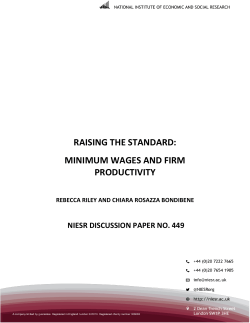 raising the standard: minimum wages and firm productivity