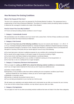 Pre-Existing Medical Condition Declaration Form