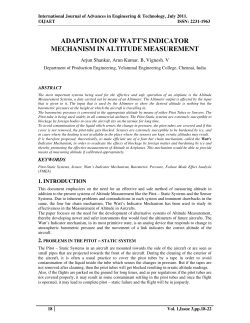 adaptation of watt`s indicator mechanism in altitude measurement