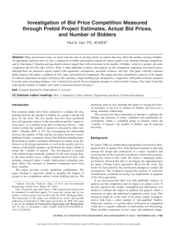 Investigation of Bid Price Competition Measured through Prebid