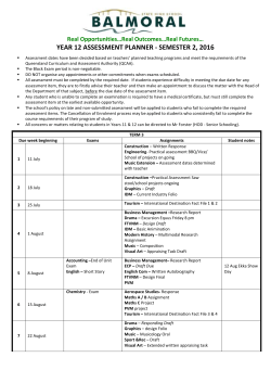 Assessment Planner Year 12 Sem 2 2016