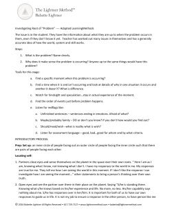 Investigating Root of &ldquo;Problem&rdquo; ---- Adapted