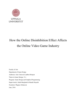 How the Online Disinhibition Effect Affects the Online Video Game
