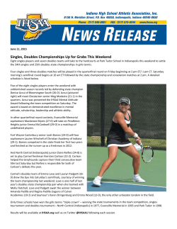 Singles, Doubles Championships Up for Grabs This Weekend
