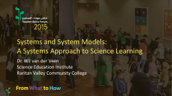 Systems and System Models: A Systems Approach to Science Learning