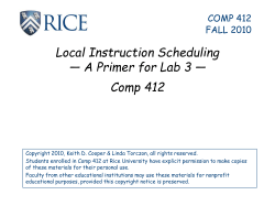 Local Instruction Scheduling with Applications to Lab 3