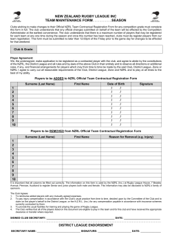 NZRL Team Maintenance Form