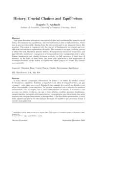 History, Crucial Choices and Equilibrium