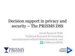 Decision support in privacy and security &ndash; The PRISMS DSS