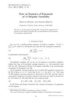 Note on Sequence of Exponents of SO
